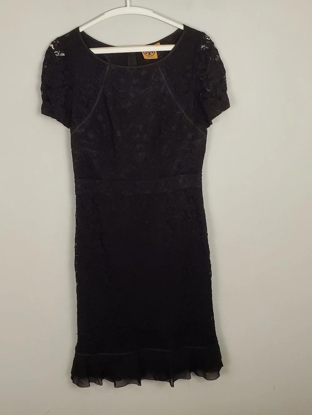 Tory Burch Women's Black Bovary Lace A Line Dress in Black Size 6